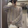2024 Men's High-End Korean Retro Contrast Color Sweater: Autumn/Winter Casual Round Neck