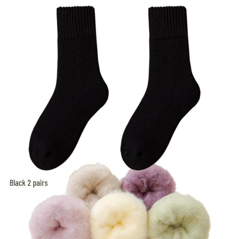 Женские флисовые носки Zhuji средней длины: Плотный, теплый бархат для осени/зимы — идеально подходит для сна и родов