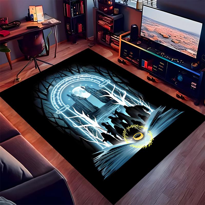 1pc The Hobbit Print Area Rug - Soft,Washable Non-Slip Indoor Mat for Office Chairs,Living Room,Home Office Decorative Rug