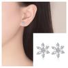 Silver Snowflake Stud Earrings Womens Girls Jewellery Xmas Gift Jewelry Elegant