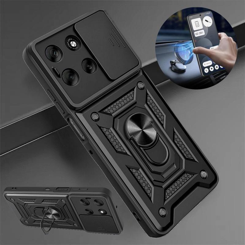 Бронированный чехол для Motorola Moto G56 G86 5G G15 G35 G55 G75 G85 G04 G24 G54 G84 E14 E15 Защитная крышка для объектива Чехол-подставка с кольцом Fundas