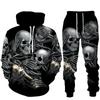 Personality Gothic Skull 3D Print Hoodie Pants Set Men/Women Funny Halloween Streetwear Clothing Suit Hip Hop 2 Pieces Tracksuit