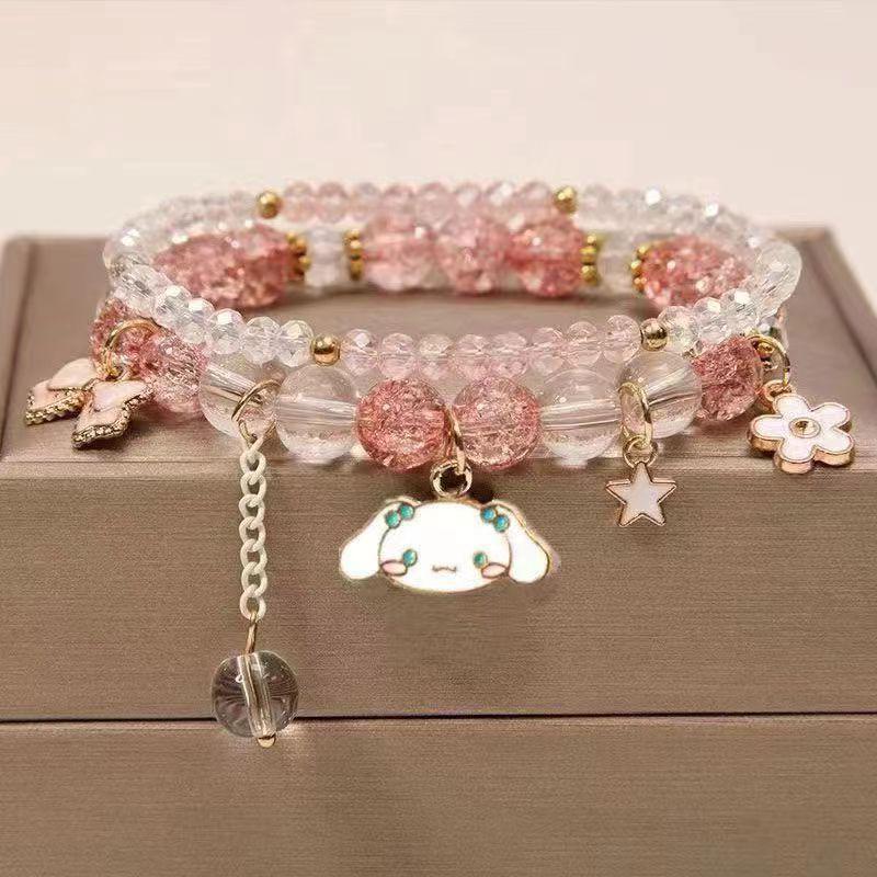 Children's Cartoon Crystal Beaded Bracelet - Cute Layered Jewelry for Girls & Best Friends