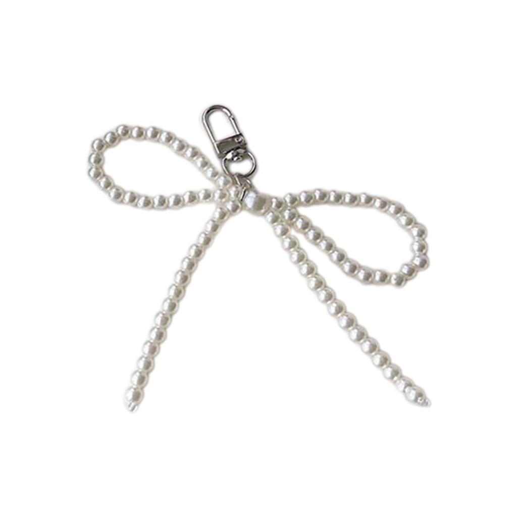 Fashionable Beaded Bowknot Phone Chain Stylish Keychain Pendant Bag Decoration Elegant Pendant for Backpack Purse Bag