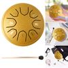 Ударный стальной барабанный комплект Handpan Drum с молоточками 4-дюймовый 8-нотный Tongue Drum со стикерами нот для концертов, исцеления разума, йоги