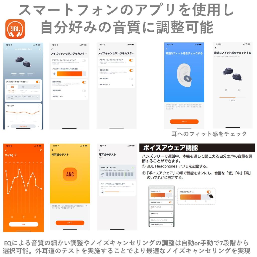 Беспроводные наушники-вкладыши JBL LIVE FREE 2, Bluetooth Multipoint, гибридное шумоподавление, IPX5, беспроводная зарядка, синий, JBLLIVEFREE2TWSBLU