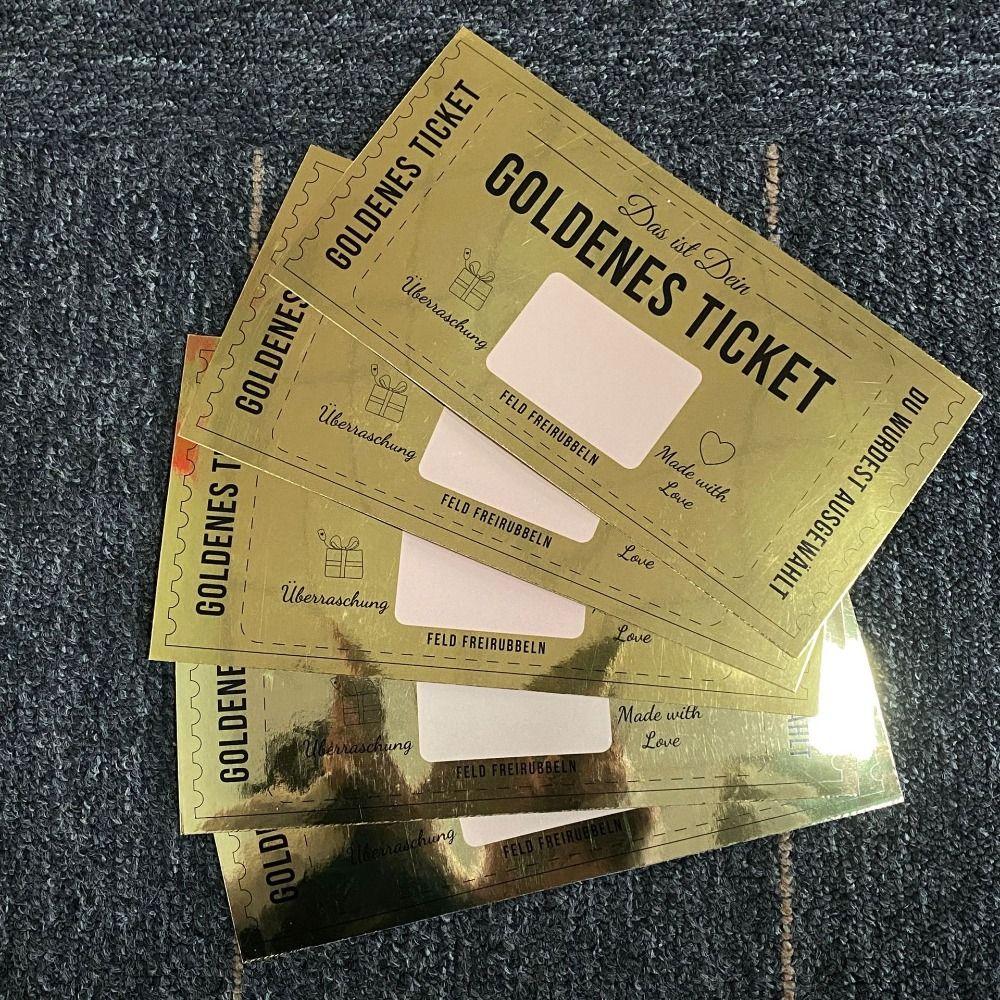 Surprise Golden Ticket Scratch Card Scratch Off Ticket Cinema Voucher for Kids Women Men