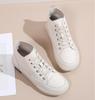 Autumn New Leather White Women Shoes Flat Soft Sole Comfortable Casual High Top Shoes For Women Sneakers De Mujer