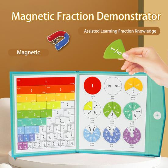 Magnetic Fraction Tiles Circles Book Percentage Decimal Fraction Learning Math Manipulatives Teaching Aid Educational Fraction Puzzle