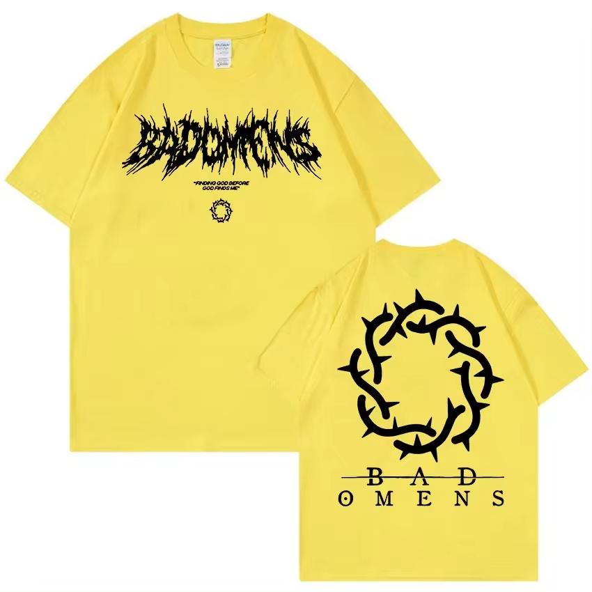 Футболка с логотипом Bad Omens Band, мужская, женская, повседневная, модная, свободного покроя, хлопковая, хип-хоп, готическая, футболка