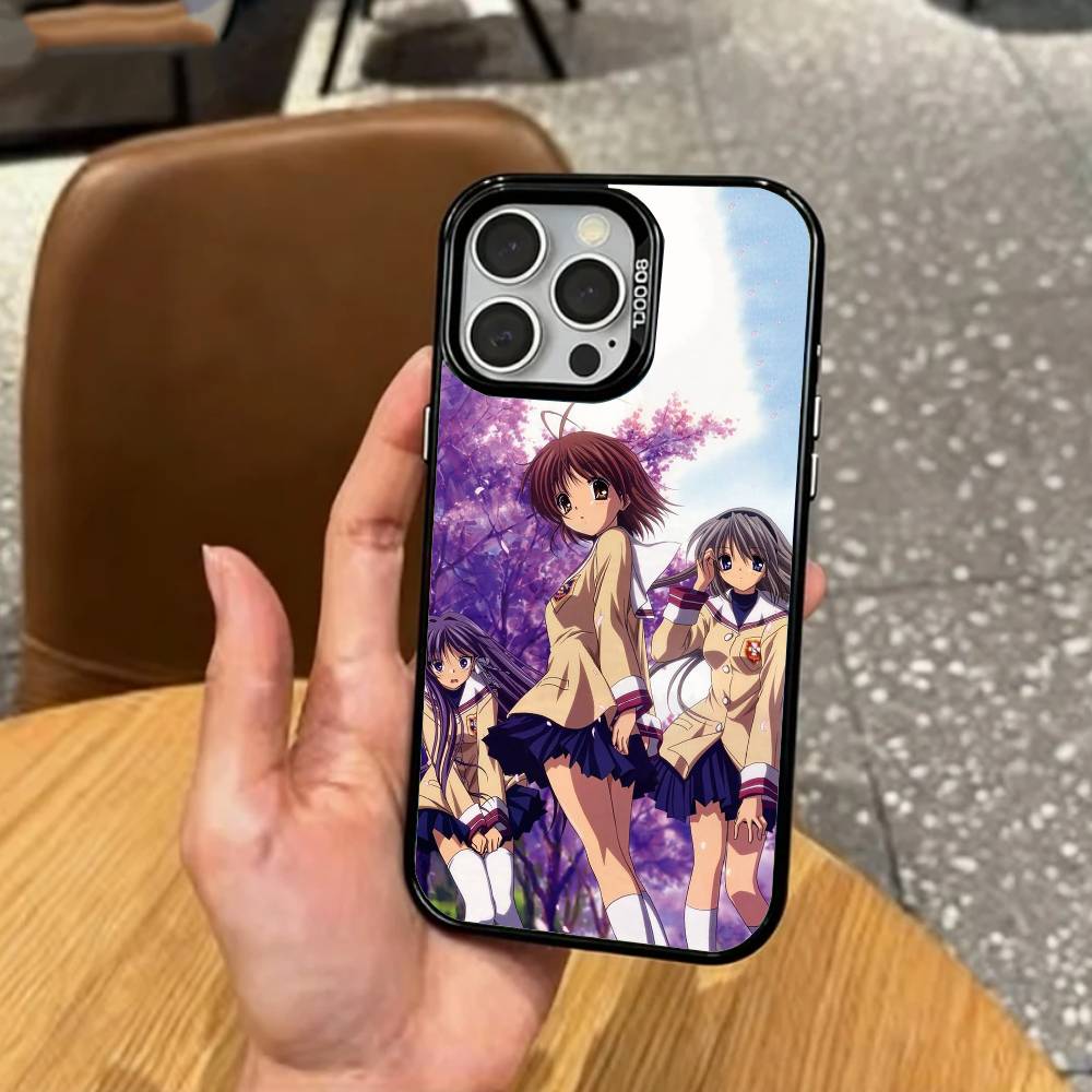 E-Emotional C-Clannad Чехол для телефона для iPhone17,16,15,14,13,12,11 Plus,Pro Max Цветной Посеребренный Внутренняя крышка