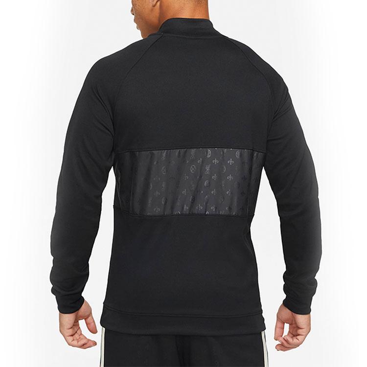 Nike Spliced Logo Print Long Sleeve Football Jacket 21-22 Season Liverpool Men Tops Black DA2774-011
