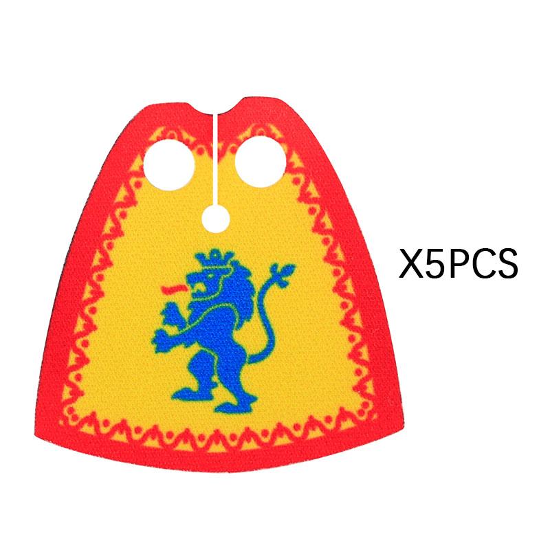 Набор Строительных Блоков MOC Офицерская Накидка Рыцари Льва Средневековье Фигурки Аксессуары Шарф Накидка из Искусственного Меха Блоки Игрушки Подарок Мальчикам