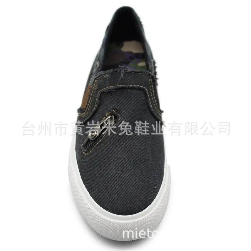 Женские слипоны из денима, холщовые лоферы на молнии, однотонные, повседневные, модные, легкие, женские, кроссовки на платформе Zapatos De Mujer