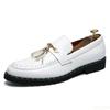 Fashion Men Leather Driving Shoes Tassel Black Blue Slip On Loafers Spring Summer Men Leather Moccasins Outdoor Club Pary Shoes Men