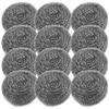 NUOLUX Steel Stainless Steel Kitchen Cleaning Metal 12 Silver Scrubber, Scrubber, Ball, Pot, Dish, Cleaning, Scrubber, Pieces,
