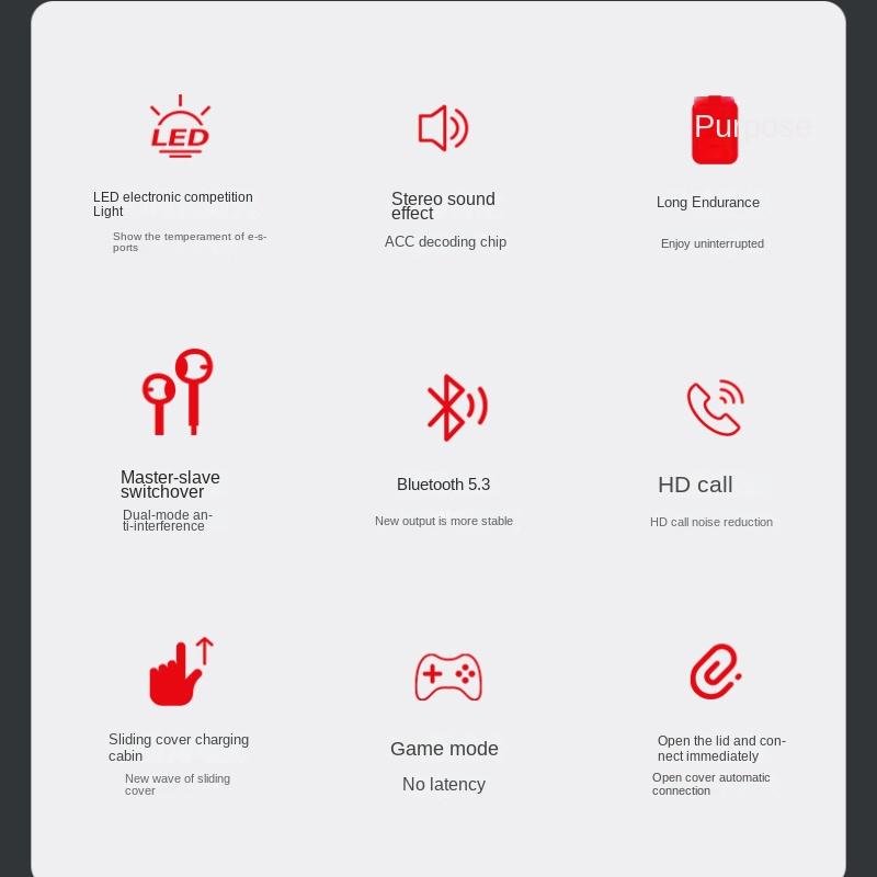 Слайдер Bluetooth-гарнитура Беспроводная Bluetooth-гарнитура TWS 5.3
