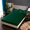 Satin Fitted Sheet Solid Color Rayon Mattress Cover Elastic Band Bed Sheet King 200x200 200x220 No Pillowcase Beddings