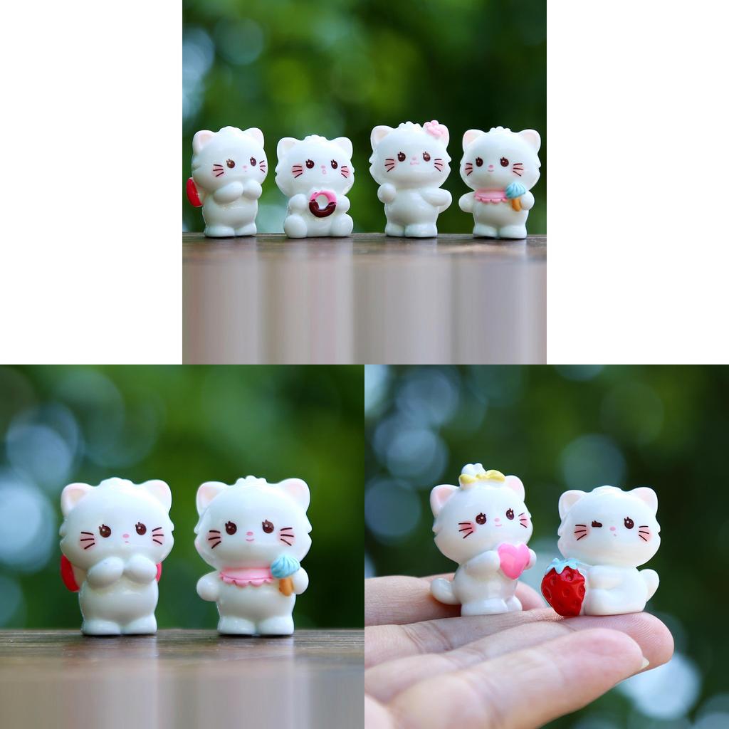 Смоляная Миниатюрная Коллекционная Фигурка Кошки С Декором для DIY Ландшафта Для Детей и Взрослых