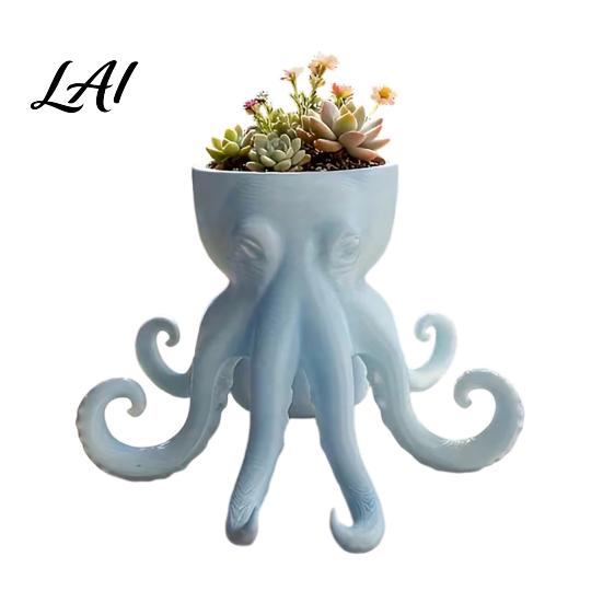 Garden Decoration Planter 3D Printed Octopus Vase Shaped Flowerpot Creative Pot Porch Flowerpot Funny Animal Statue for Indoor Outdoor Plants