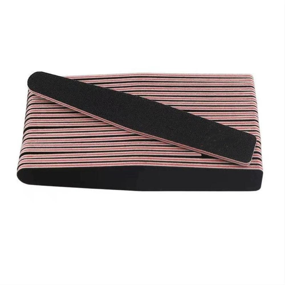 RHJB 25 Штук Черные Пилки и Бафы для Ногтей 100/180 Зернистости Профессиональные Двусторонние Наждачные Дощечки Инструмент для Маникюра для Акриловых Ногтей