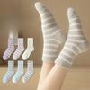 Female Autumn and Winter Add Velvet and Thick Month Son Home Sleep Warm Tube Floor Socks