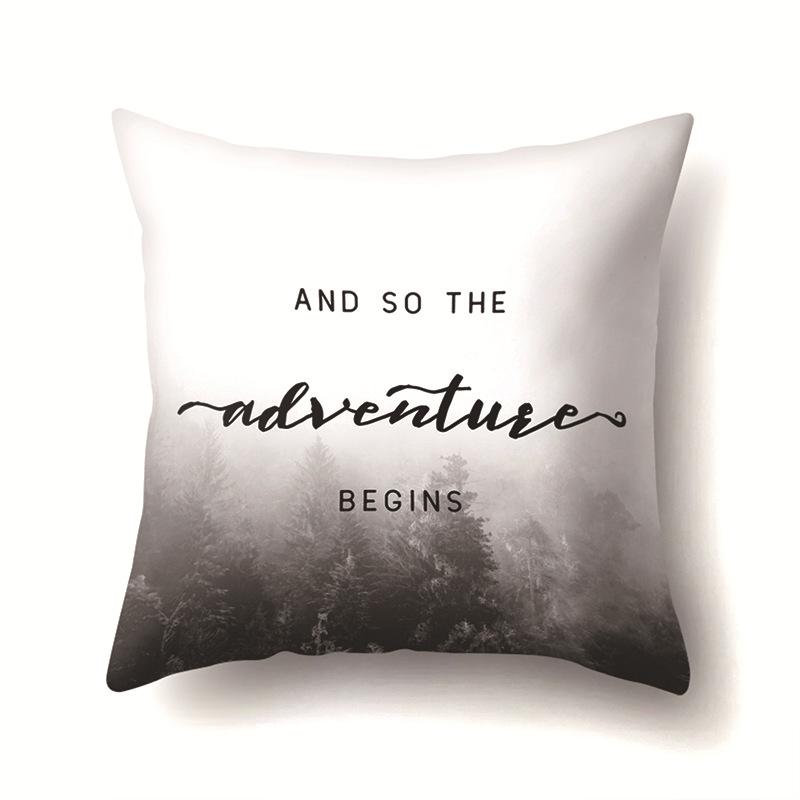 Modern Painted Simple Household Car Polyester Pillow Case Car Decoration Home Printed Waist Pillow Case