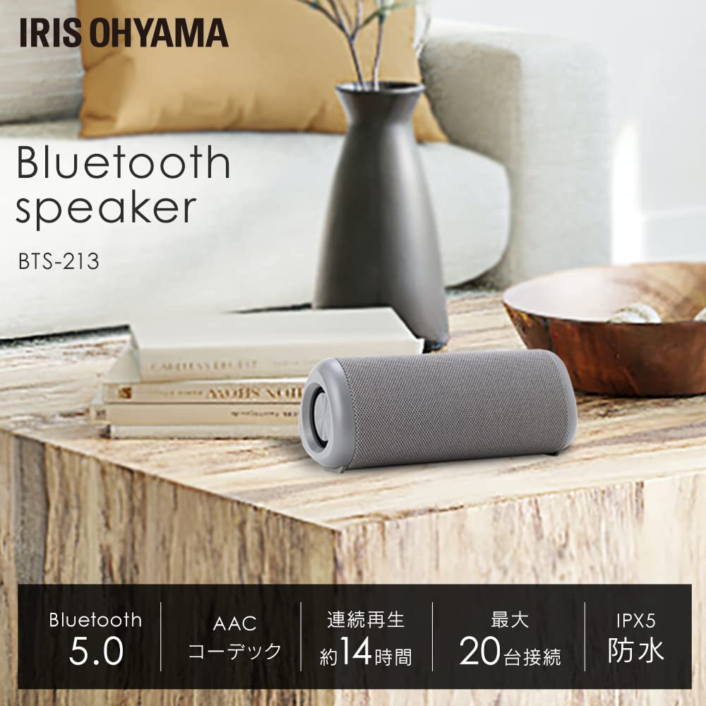 Беспроводной Bluetooth 5.0 Динамик Iris Ohyama Type-C, 13,5 часов непрерывного воспроизведения, Водонепроницаемость IPX5, Сопряжение с 20 устройствами одновременно, Компактный D