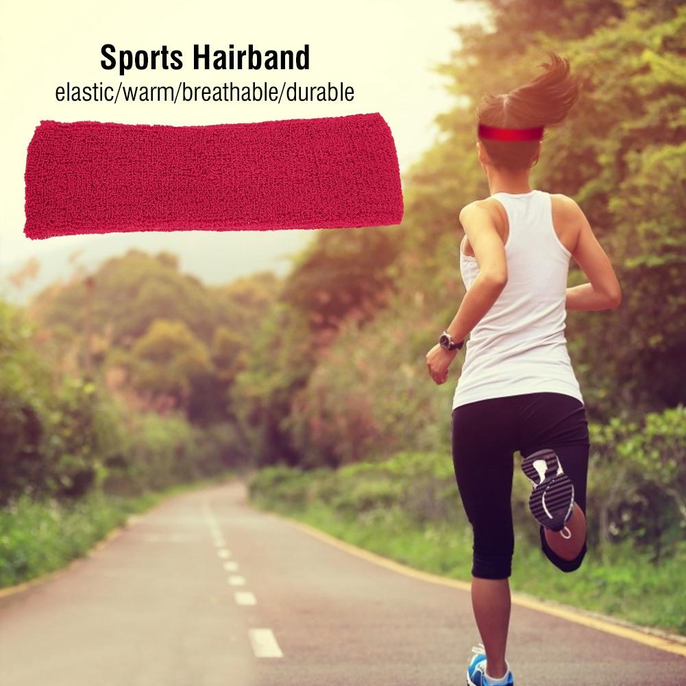 Unisex Sports Elastic Breathable Soft Warm Sweat Absorbing Hairband Head Wear (Red Rose)