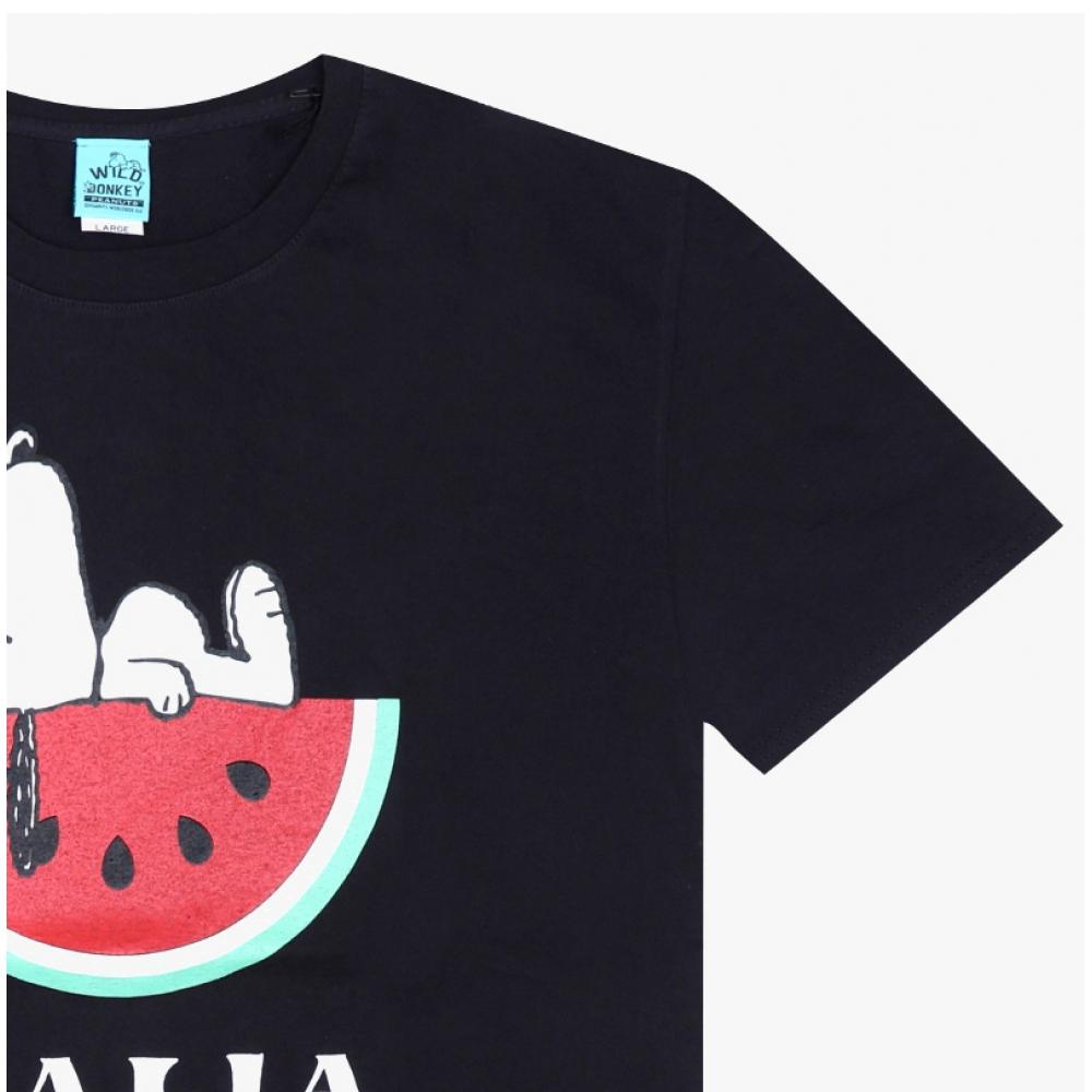 Дикий осел Унисекс Футболка Snoopy T iTalia Черная