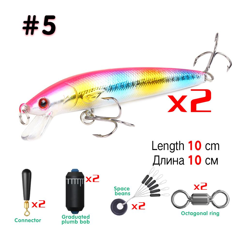 2 шт./компл., 3D имитация приманки Mino, плавающий звуковой шарик, имитация приманки Luya, набор снастей для рыбалки на открытом воздухе, 10 см/9 г