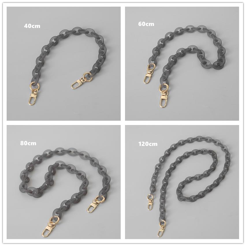 New Fashion Woman Bag Accessory Detachable Parts Replacement Chain Grey Resin Luxury Strap Women Acrylic Shoulder Handle Chain