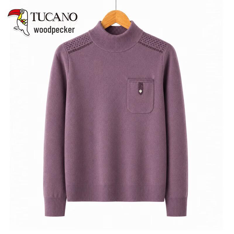 TUCANO Women's Solid Color Mock Neck Pullover Knit Sweater