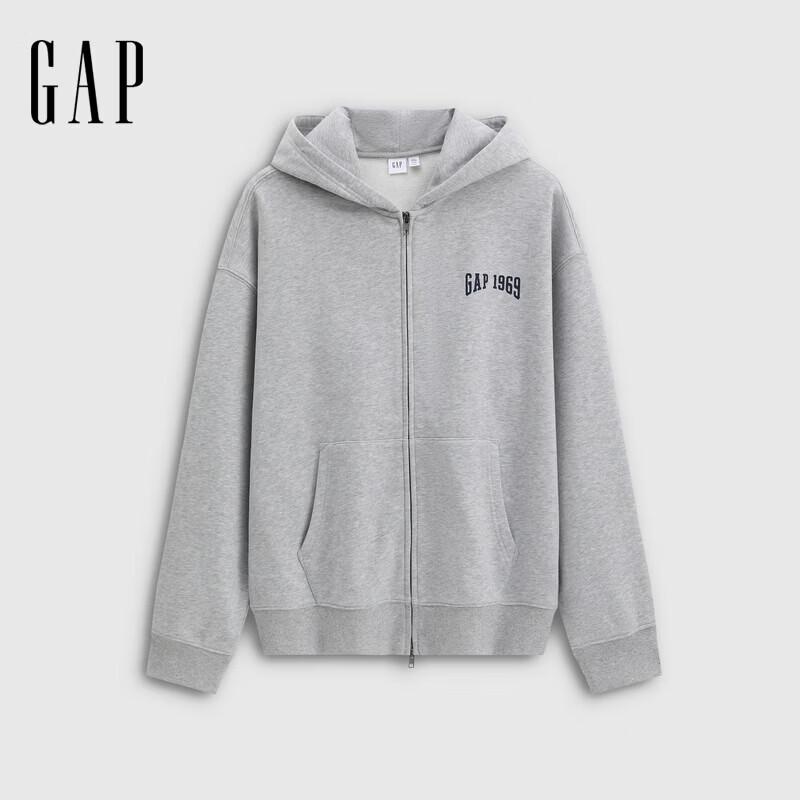 Gap Унисекс Толстовка с капюшоном на молнии с принтом логотипа
