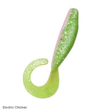Zman Мягкая приманка StreakZ Curly 4 дюйма 5 шт. в упаковке Electric Chick (7142)