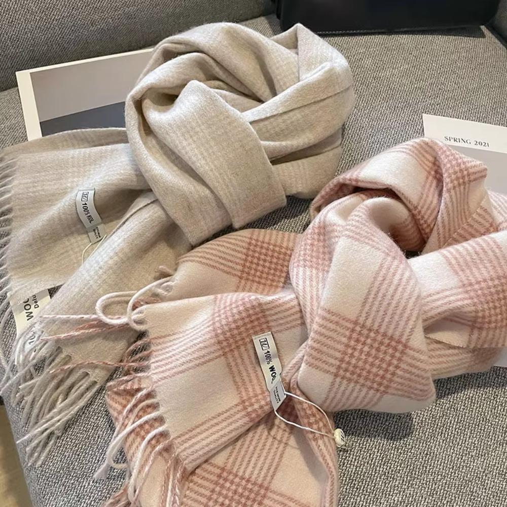 Warm Cashmere Scarf Long Lady Shawl Wraps Luxury Plaid Scarf  Winter