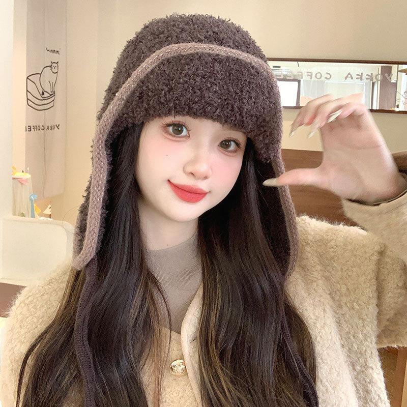 Держите в тепле и холоде детей Осень и зима Утепленная флисовая защита ушей Вязаная шерстяная балаклава