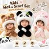 Soft Kids Hat Scarf Set Thickened Plush Earflap Hat Durable 2 in 1 Hat Scarf  Boys Girls