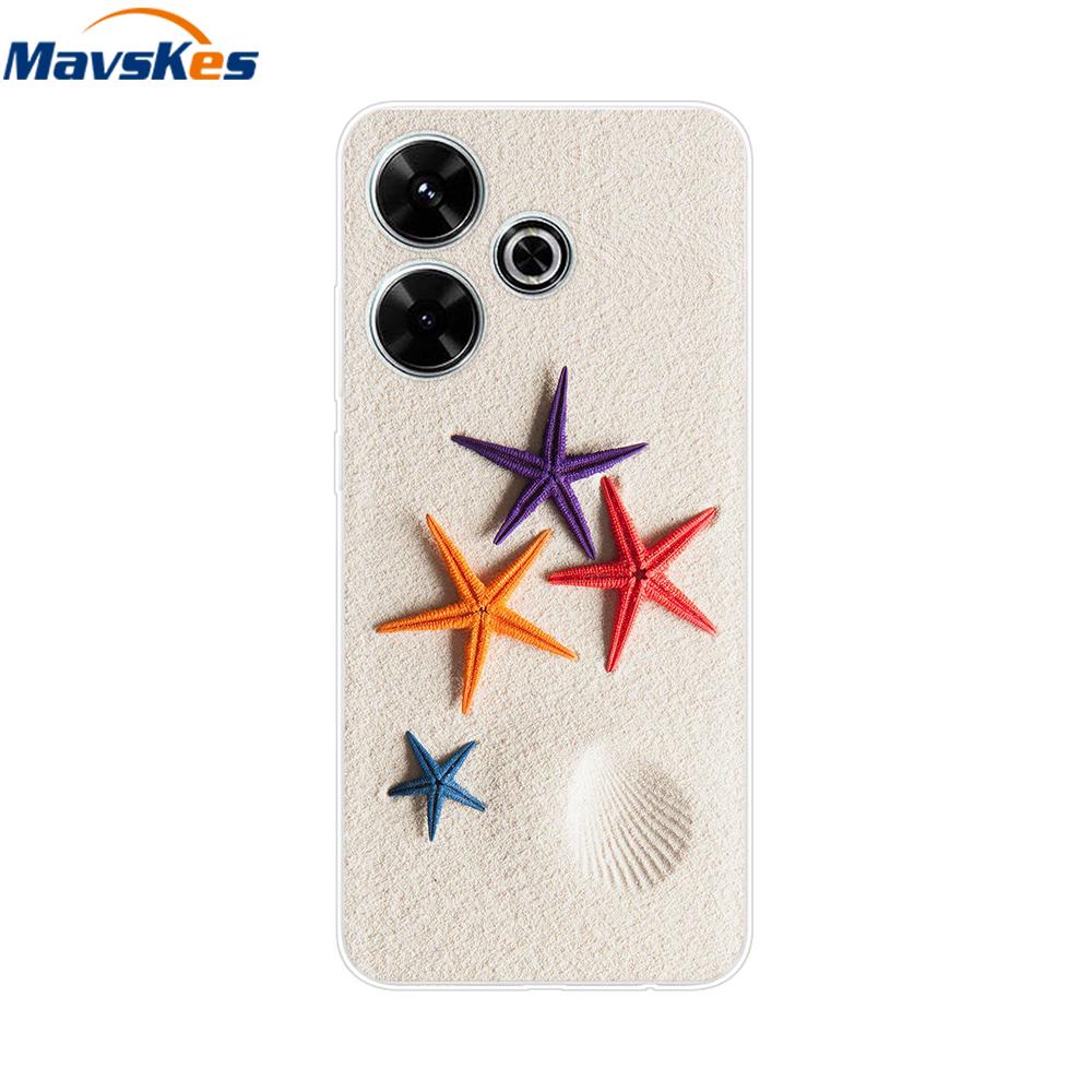 Чехол для Xiaomi Poco M6 4G Capa For Funda de teléfono Redmi 13 4G Задняя крышка For Etui Xiaomi Redmi 13 PocoM6 4G Phone Coque Para