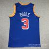 Embroidered Golden State Warriors Jersey 3 Jordan Poole Basketball Uniform Men Women Fall Winter