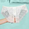 Женские трусики с низкой талией, с открытым шаговым швом, с бантом, тонкие прозрачные кружева