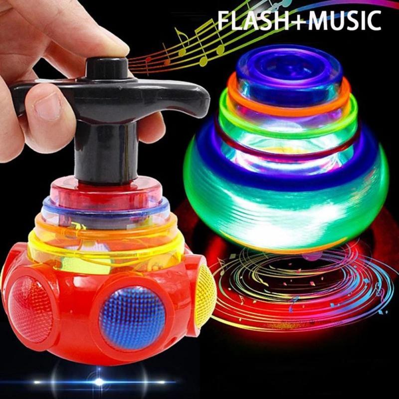 GYro Toy Color Flashing Gyro Music Spinning Toy With Luncher For Children Kids Toys Toys And Leisure