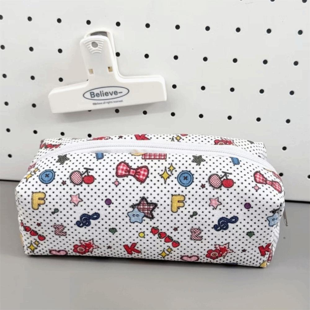 Large Capacity Pen Bag Cartoon Printed Stationery Bag Multipurpose Pencil Pouch Gift
