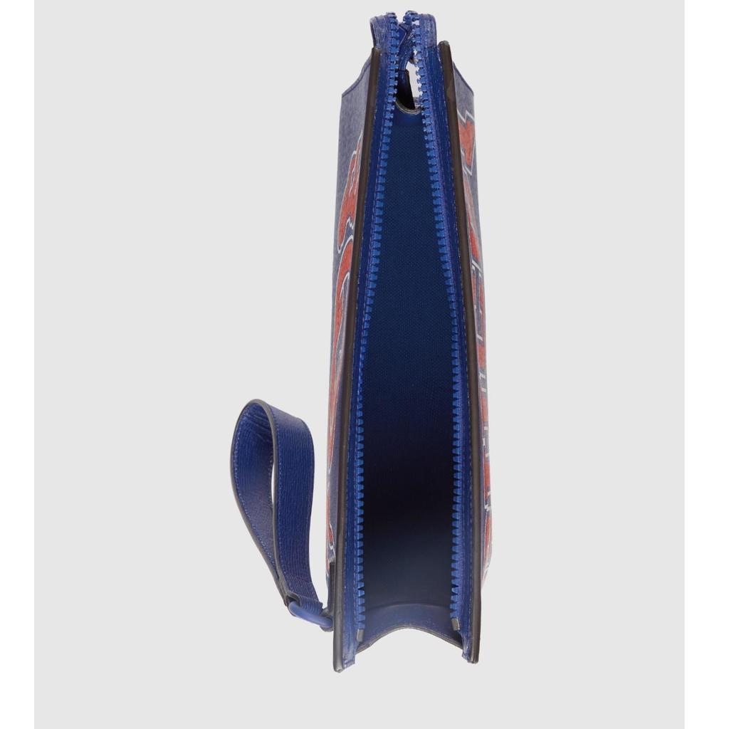 [Pre-Owned] Chinese New Year Collection Letter Print Zipper Leather Clutch - New #D22WF4