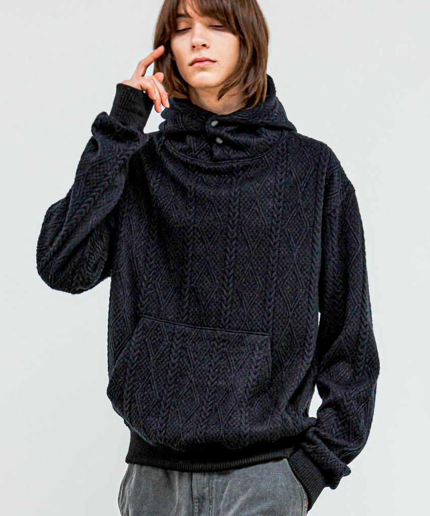 Худи с капюшоном Fisherman Snap_Черный