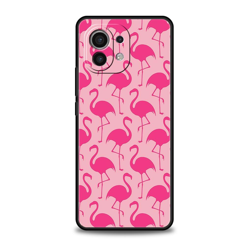 Розовый, красный чехол с изображением фламинго для телефона Xiaomi 13 12 11 Lite 12T 11T 10T 9T Mi Poco X5 M4 M3 X4 X3 Pro F5 F4 F3 GT 5G, черный чехол