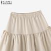 ZANZEA Женские летние юбки А-силуэта с эластичной резинкой на талии и завязывающимся узлом и оборками по подолу
