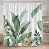 Tropical Leaves Shower Curtain Green Palm Leaf Monstera Plant Bath Curtains Set Polyester Fabric Home Bathroom Decor with Hooks