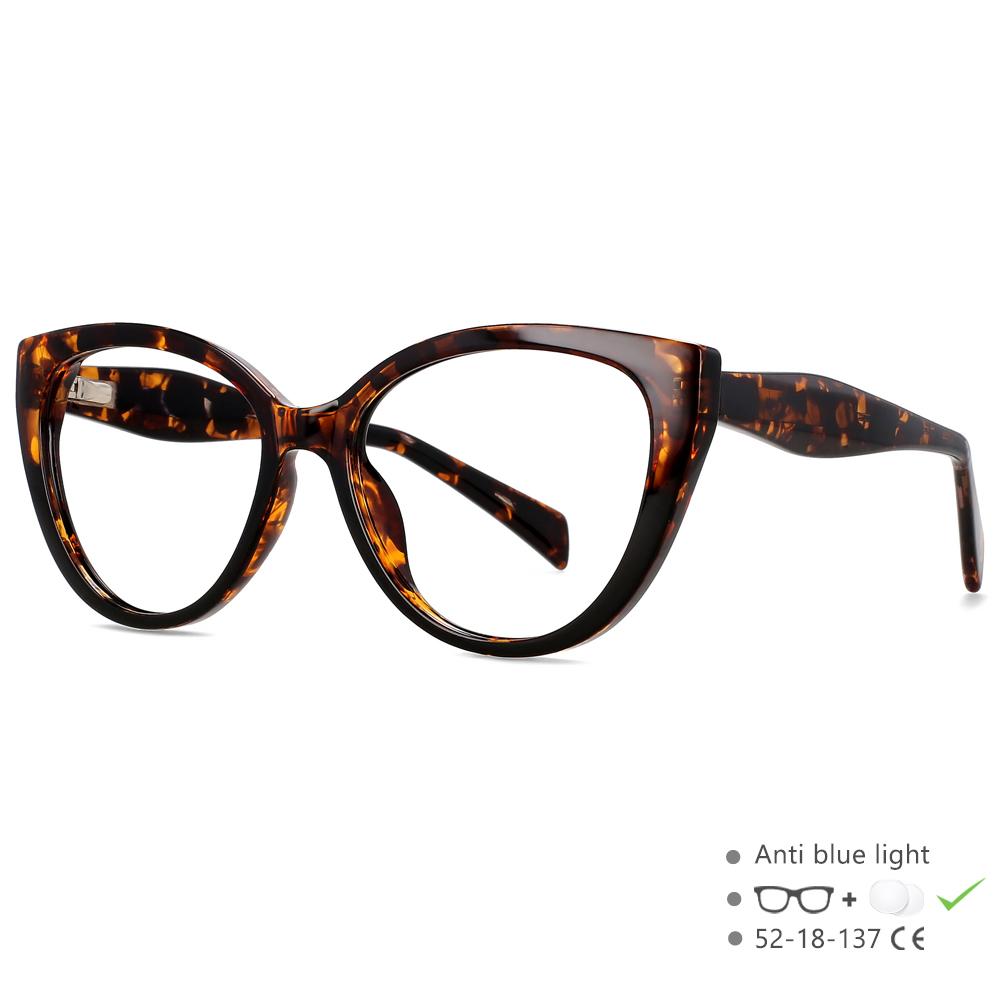54472 Fashion Tr90 Anti Blue Light Blocking Cat Eye Glasses Frame Women Luxury Designer Retro Eyeglasses for Ladies