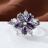 Elegant Fashion Princess Engagement Rings for Bride Jewelry Romantic Blossom Pink Stone Lady Rings